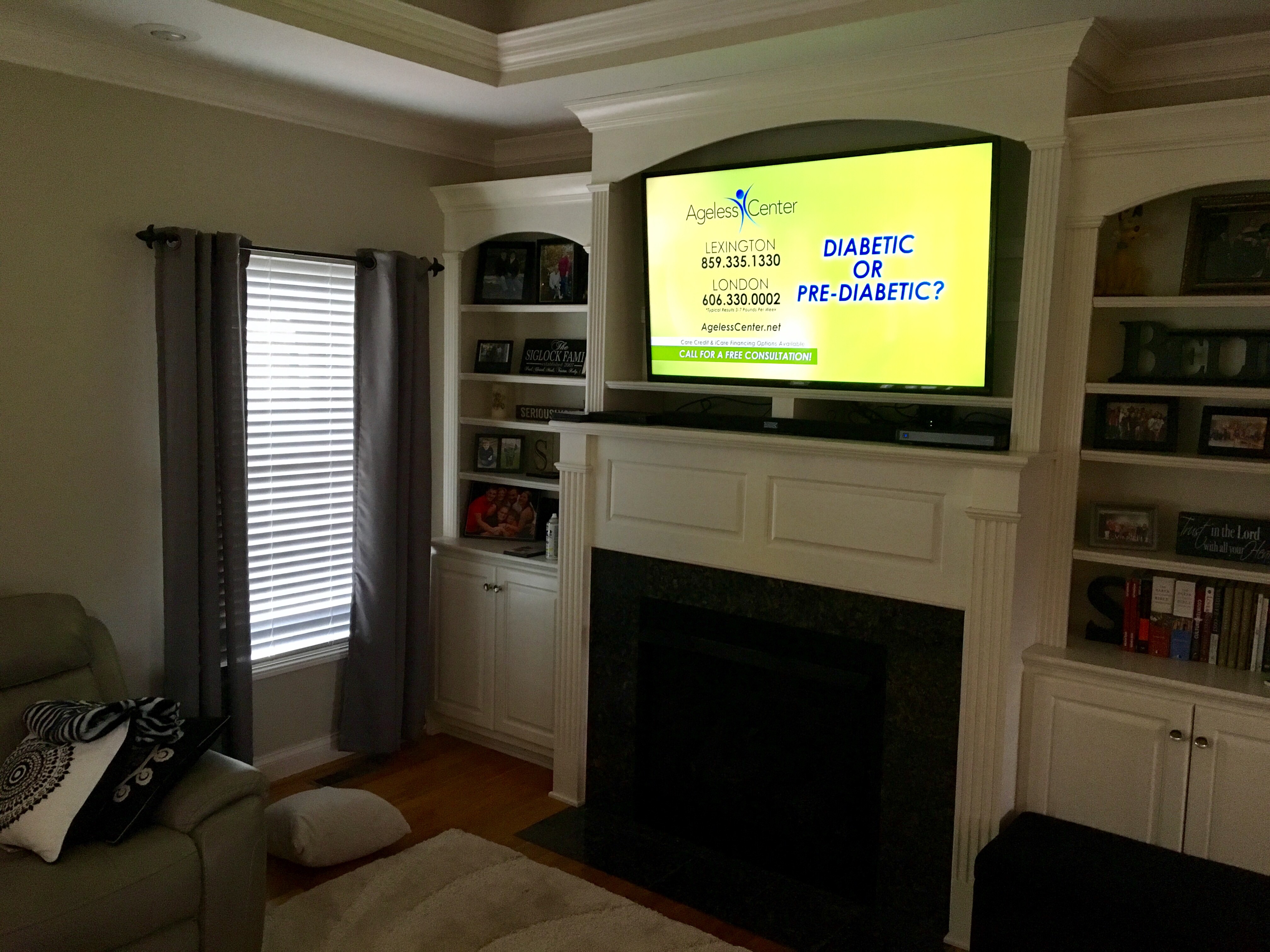 TV Installed Inside of a Entertainment Center 