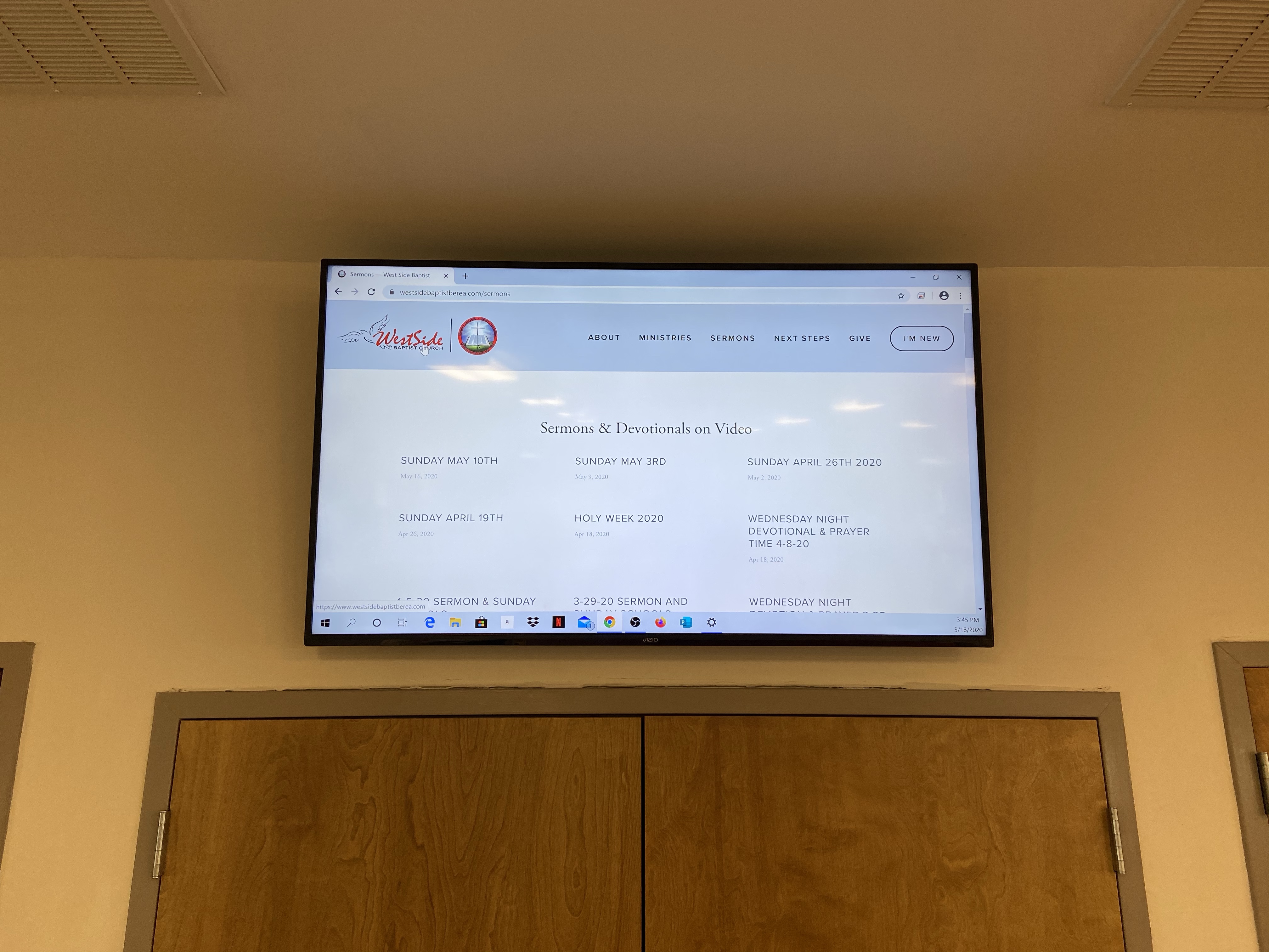 TV Installation at Westside Baptist Church in Berea, KY